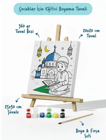 Ramazan Eğitici Boyama Seti Kur’an Okuyan Çocuk (Şövaleli)