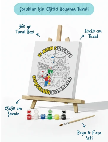 Ramazan Eğitici Boyama Seti Mahallede Ramazan Coşkusu (Şövaleli)