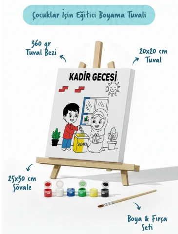 Ramazan Eğitici Boyama Seti Kadir Gecesi Sadaka (Şövaleli)