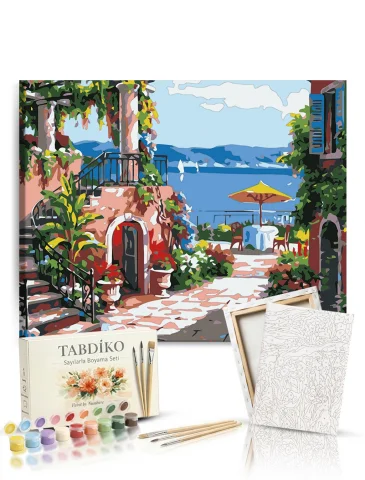 Sayılarla Boyama Seti 40 x 50 cm Tuval Şasesine Gerili Yalı