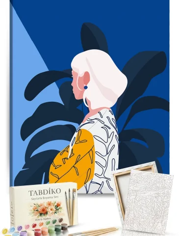 Sayılarla Boyama Seti 40 x 50 cm Tuval Şasesine Gerili Tropical Girl