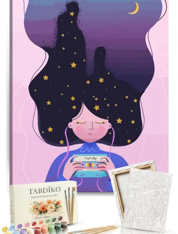 Sayılarla Boyama Seti 40 x 50 cm Tuval Şasesine Gerili Kaset