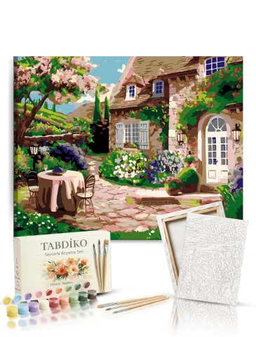 Sayılarla Boyama Seti 40 x 50 cm Tuval Şasesine Gerili Köşküm