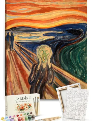 Sayılarla Boyama Seti 40 x 50 cm Tuval Şasesine Gerili Çığlık