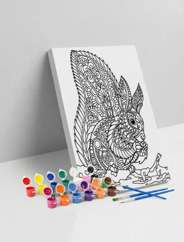 Sincap Desenli Mandala Ahşap Boyama Seti 40x50 cm