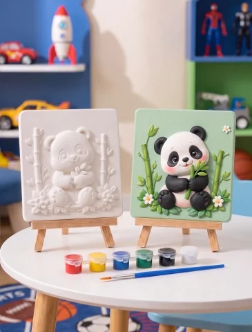 15x15 Panda Taş Boyama Seti – Çocuk ve Yetişkin Hobi Kiti