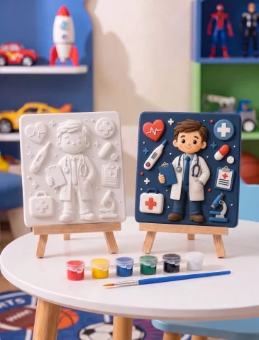 15x15 Doktor Çocuk Taş Boyama Seti – Çocuk ve Yetişkin Hobi Kiti