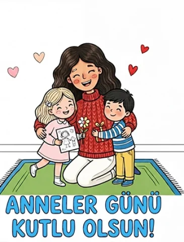 Anneler Günü Kutlu Olsun Boyama Tuvali Şövalesiz Boya ve Fırça Seti 20x20 cm