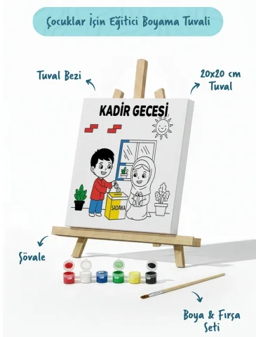 Ramazan Eğitici Boyama Seti Kadir Gecesi Sadaka (Şövaleli)