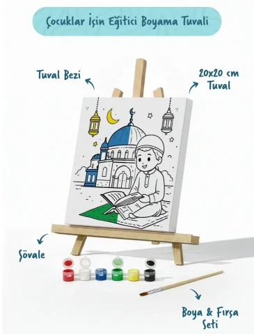 Ramazan Eğitici Boyama Seti Kur’an Okuyan Çocuk (Şövaleli)