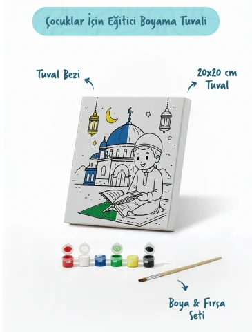 Ramazan Eğitici Boyama Seti Kur’an Okuyan Çocuk (Şövalesiz)