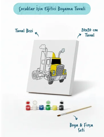 Tır Boyama Tuvali – Şövalesiz Boya Seti 20x20