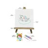 Renklerle Çocuk Boyama Hobi Setleri 20 x 20 cm Tuvale Şasesine Gerili Unicorn