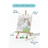 Unicorn & Gökkuşağı Figürlü Çocuk Boyama Tuvali – Şövaleli Boya Seti 20x20
