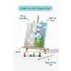 Unicorn & Doğa Temalı Çocuk Boyama Tuvali – Şövaleli Boya Seti 20x20