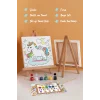 Unicorn Temalı Çocuk Boyama Tuvali Seti – Şövaleli Eğitici Boyama Seti 20x20 cm