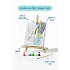 Gökkuşağı Unicorn Çocuk Boyama Tuvali – Şövaleli Eğitici Boyama Seti 20x20 cm