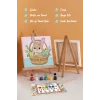 Sepette Tavşan Temalı Çocuk Boyama Tuvali – Şövaleli Eğitici Boyama Seti 20x20 cm