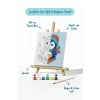 Kızaklı Penguen Temalı Çocuk Boyama Tuvali – Şövaleli Eğitici Boyama Seti 20x20 cm