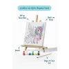 Kanatlı Unicorn Temalı Çocuk Boyama Tuvali – Şövaleli Eğitici Boyama Seti 20x20 cm