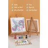 Kanatlı Unicorn Temalı Çocuk Boyama Tuvali – Şövaleli Eğitici Boyama Seti 20x20 cm