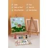 Sevimli Kaplumbağa Temalı Çocuk Boyama Tuvali – Şövaleli Eğitici Boyama Seti 20x20 cm