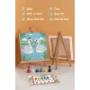 Sevimli Kuğular Temalı Çocuk Boyama Tuvali – Şövaleli Eğitici Boyama Seti 20x20 cm