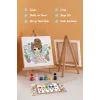 Sevimli Peri Temalı Çocuk Boyama Tuvali – Şövaleli Eğitici Boyama Seti 20x20 cm