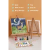 Sevimli Geyik Temalı Çocuk Boyama Tuvali – Şövaleli Eğitici Boyama Seti 20x20 cm