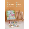 Flamingo Temalı Çocuk Boyama Tuvali – Şövaleli Eğitici Boyama Seti 20x20 cm