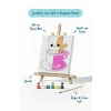Kupa İçinde Sevimli Kedi Çocuk Boyama Tuvali – Şövaleli Boyama Seti 20x20 cm