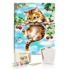 Sayılarla Boyama Seti 40 x 50 cm Tuval Şasesine Gerili Yaramaz Yavru Kedi