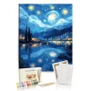 Sayılarla Boyama Seti 40 x 50 cm Tuval Şasesine Gerili Yıldızlı Geceler