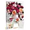 Sayılarla Boyama Seti 40 x 50 cm Tuval Şasesine Gerili Pembe Kamelyalar