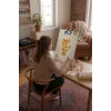 Sayılarla Boyama Seti 40 x 50 cm Tuval Şasesine Gerili Tabaktaki Limonlar