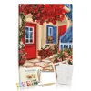 Sayılarla Boyama Seti 40 x 50 cm Tuval Şasesine Gerili Kırmızı Bahçe