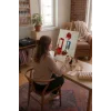 Sayılarla Boyama Seti 40 x 50 cm Tuval Şasesine Gerili Kırmızı Bahçe