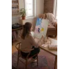 Sayılarla Boyama Seti 40 x 50 cm Tuval Şasesine Gerili Bahar Dalında Kuşlar