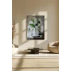 Sayılarla Boyama Seti 40 x 50 cm Tuval Şasesine Gerili Beyaz Çiçekler