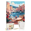 Sayılarla Boyama Seti 40 x 50 cm Tuval Şasesine Gerili Deniz Kenarı