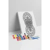 Kalp Çiçek Desenli Mandala Ahşap Boyama Seti 40x50 cm
