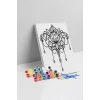 Lotus Çiçeği Desenli Mandala Ahşap Boyama Seti 40x50 cm