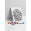 Çiçek Desenli Mandala Ahşap Boyama Seti 40x50 cm