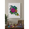 Çiçek Desenli Mandala Ahşap Boyama Seti 40x50 cm