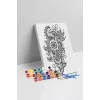 Çiçek Şal Desenli Mandala Ahşap Boyama Seti 40x50 cm
