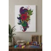 Çiçek Şal Desenli Mandala Ahşap Boyama Seti 40x50 cm