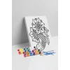 Çiçek Desenli Mandala Ahşap Boyama Seti 40x50 cm