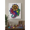 Çiçek Desenli Mandala Ahşap Boyama Seti 40x50 cm