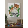 Kedi Desenli Mandala Ahşap Boyama Seti 40x50 cm