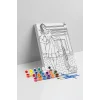 Ev Hanımı Desenli Mandala Ahşap Boyama Seti 40x50 cm
